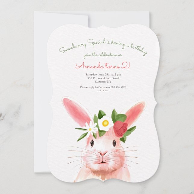 Invitación Fiesta especial de cumpleaños de Somebunny (Anverso)