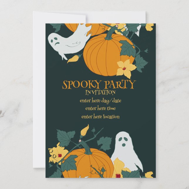 Invitación Fiesta espeluznante (Anverso)