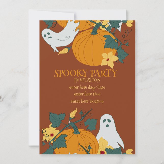 Invitación Fiesta espeluznante (Anverso)