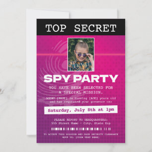 Invitación Fiesta espía de agente secreto