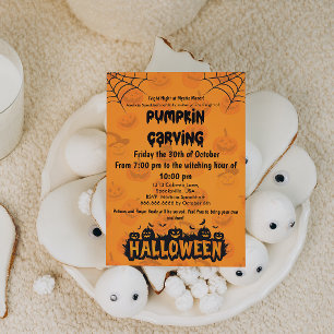 Invitación Fiesta espumoso y divertido de calabaza de Hallowe