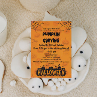 Invitación Fiesta espumoso y divertido de calabaza de Hallowe