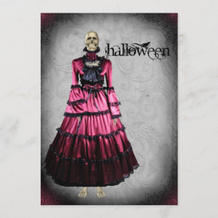 Invitación Fiesta esquelético de Halloween del Victorian