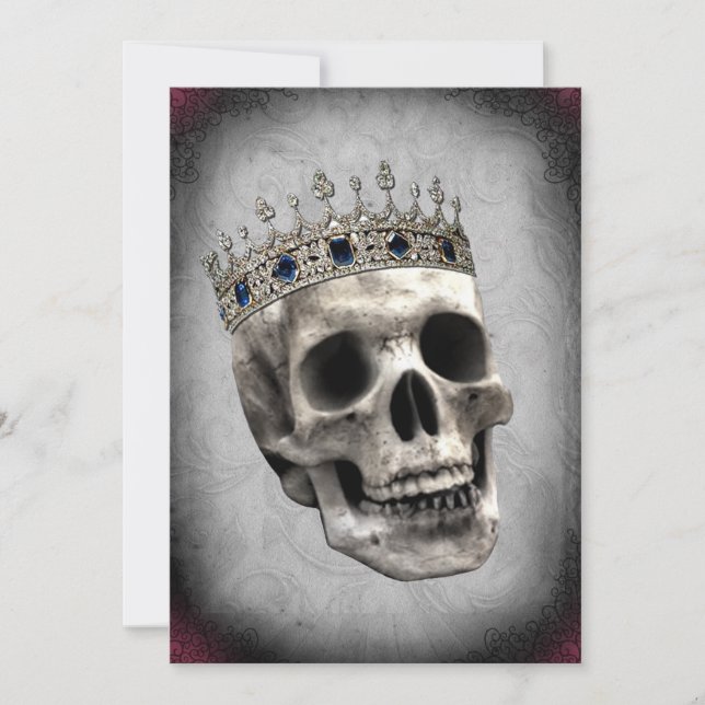 Invitación Fiesta esquelético de la reina Halloween del (Anverso)