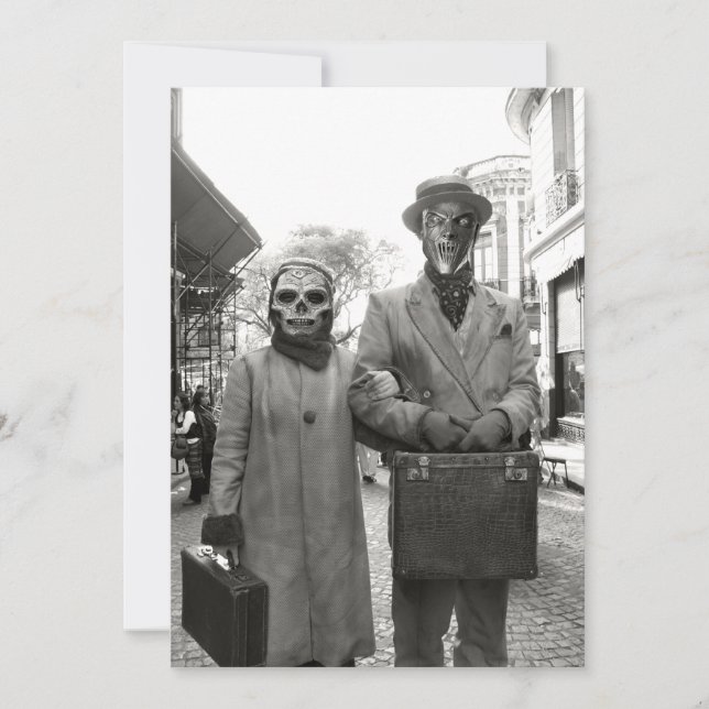 Invitación Fiesta extraño de Halloween de los pares del (Anverso)