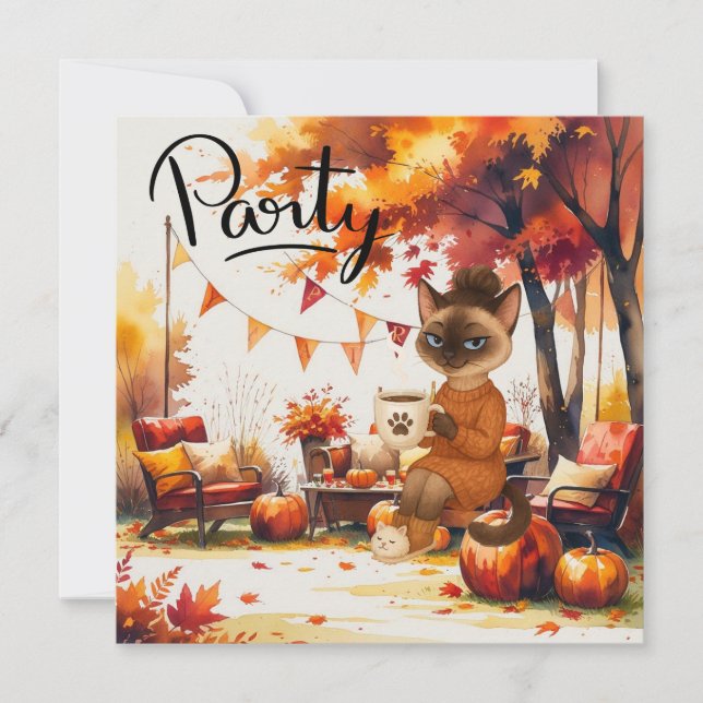 Invitación Fiesta Fall Flannel & Fizz Friendsending (Anverso)