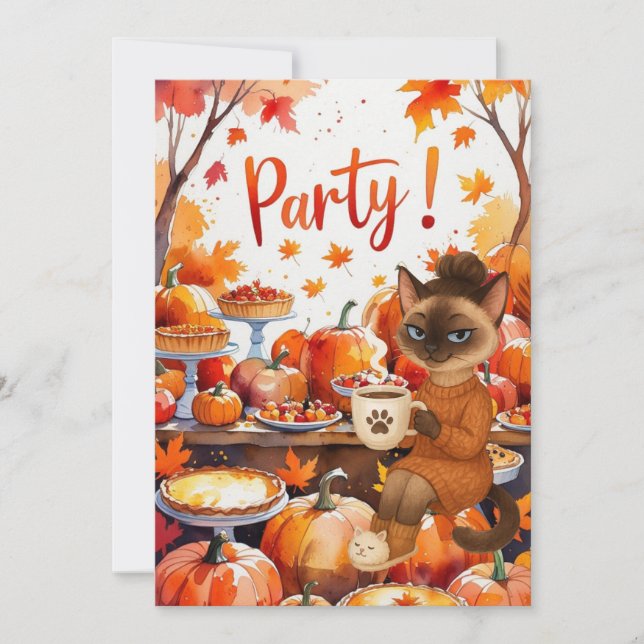 Invitación Fiesta Fall Flannel & Fizz Friendsending (Anverso)