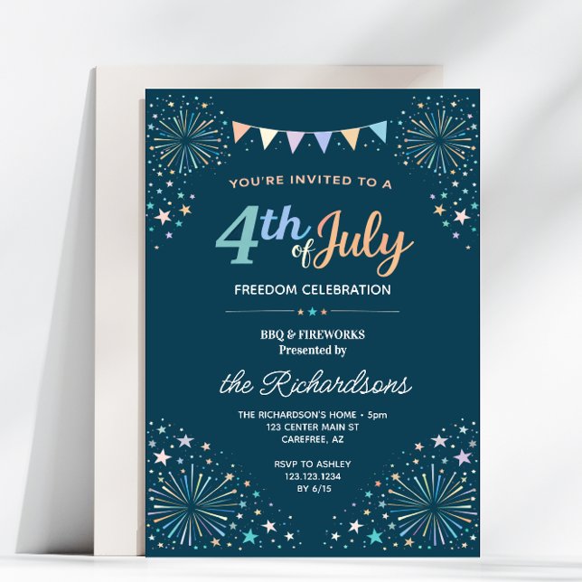 Invitación Fiesta Familiar de Barbacoa del 4 de julio (Subido por el creador)