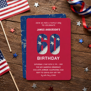 Invitación Fiesta Familiar de Barbacoa para Cumpleaños 60 Per