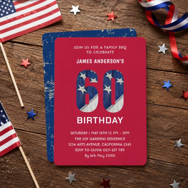 Invitación Fiesta Familiar de Barbacoa para Cumpleaños 60 Per (Subido por el creador)