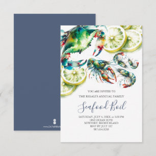 Invitación Fiesta Familiar de Verano con Boil de Mariscos Peq