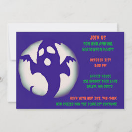 Invitación Fiesta fantasma Blue Purple Spooky Halloween