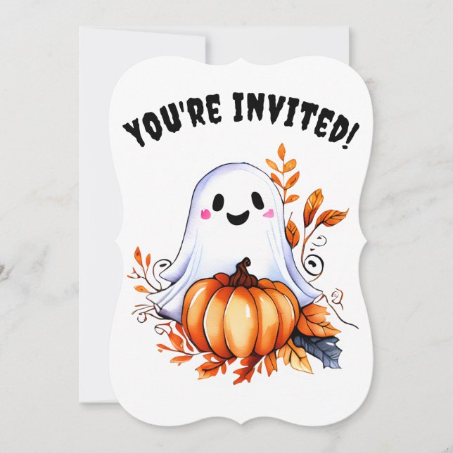 Invitación Fiesta fantasma de Halloween (Anverso)