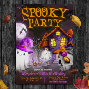 Invitación Fiesta fantasmal - Cumpleaños de Halloween
