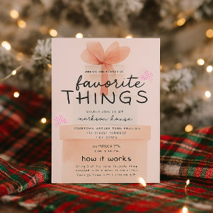 Invitación Fiesta Favorita de Cosas de Acuarela Rosa de Vacac