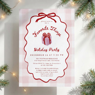 Invitación Fiesta Favorita de Cosas de Pink Gingham Caprichos