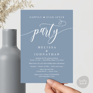 Invitación Fiesta Felices para Siempre, Cena de Boda Baile