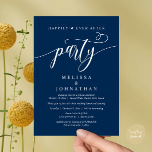 Invitación Fiesta Felices para Siempre, Cena de Boda Baile