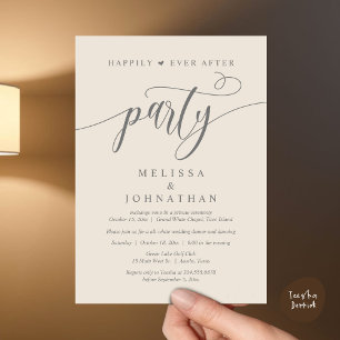 Invitación Fiesta Felices para Siempre, Cena de Boda Baile