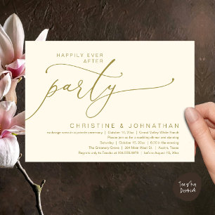 Invitación Fiesta Felices Para Siempre, Cena de Boda Baile