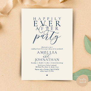 Invitación Fiesta Felices para Siempre Cena de Boda con Huida