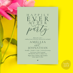 Invitación Fiesta Felices para Siempre Cena de Boda con Huida