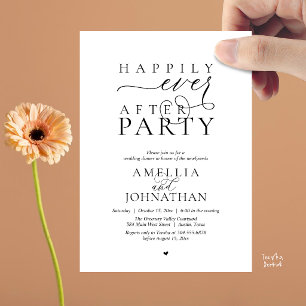 Invitación Fiesta Felices para Siempre Cena de Boda con Huida