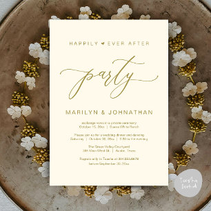 Invitación Fiesta Felices para Siempre Cena de Boda con Huida