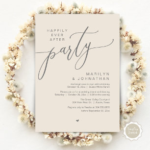 Invitación Fiesta Felices para Siempre Cena de Boda con Huida