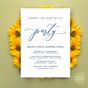 Invitación Fiesta Felices para Siempre Cena de Boda con Huida