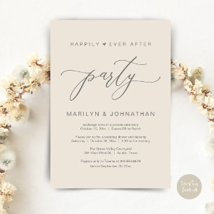 Invitación Fiesta Felices para Siempre Cena de Boda con Huida
