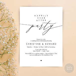 Invitación Fiesta Felices para Siempre, Cena de Boda Moderna