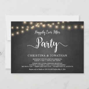 Invitación Fiesta Felices Para Siempre, Elopement de Luces de
