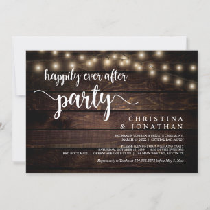 Invitación fiesta Felices para Siempre, luces de cadena, fuga