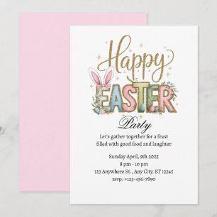 Invitación Fiesta Feliz Pascua Pastel