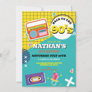 Invitación Fiesta femenina de los años 90 del retro