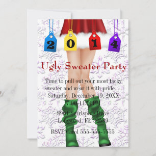 Invitación Fiesta feo del suéter del día de fiesta/del