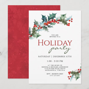 Invitación Fiesta festiva botánica de Holly