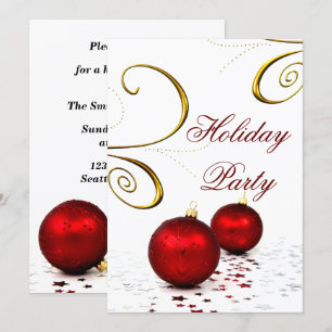 Invitación Fiesta festiva de adorno rojo