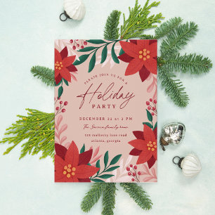 Invitación Fiesta festiva de las flores de Poinsettia