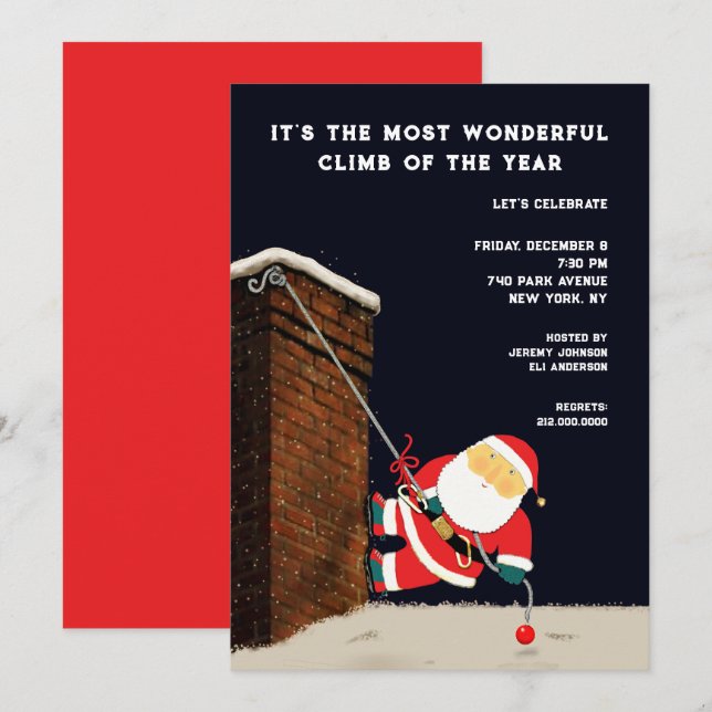 Invitación Fiesta festiva de Navidades divertidos (Anverso / Reverso)