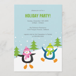 Invitación Fiesta festiva pingüino