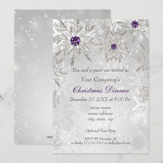 Invitación Fiesta festiva plateada Purple Corporate