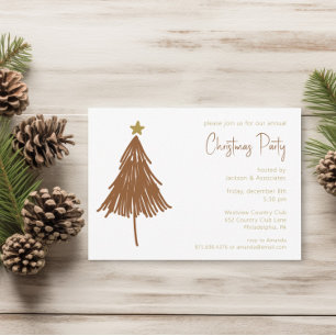 Invitación Fiesta festiva simple de árbol de Navidad