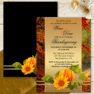 Invitación Fiesta festivo de Acción de Gracias o de Cena Caíd