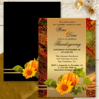Invitación Fiesta festivo de Acción de Gracias o de Cena Caíd