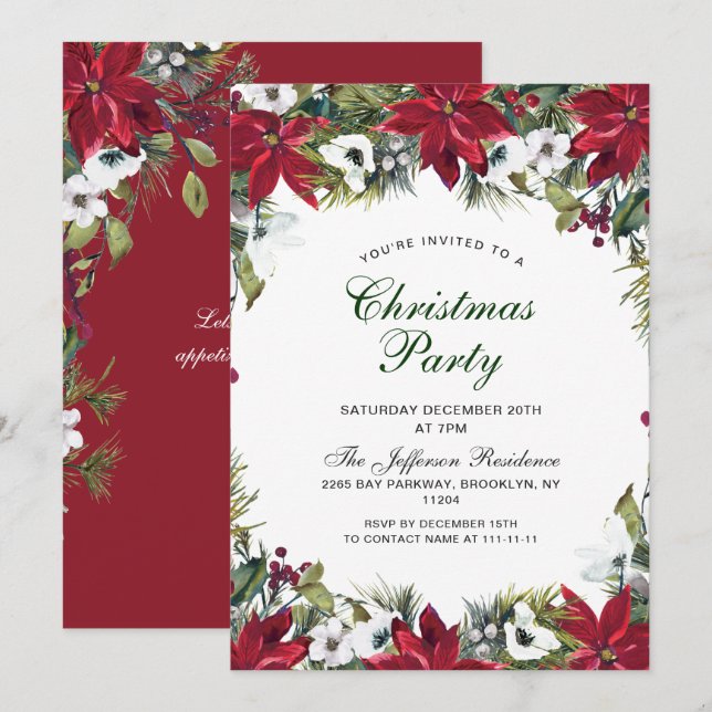 Invitación Fiesta festivo de Navidades de la época de la Navi (Anverso / Reverso)