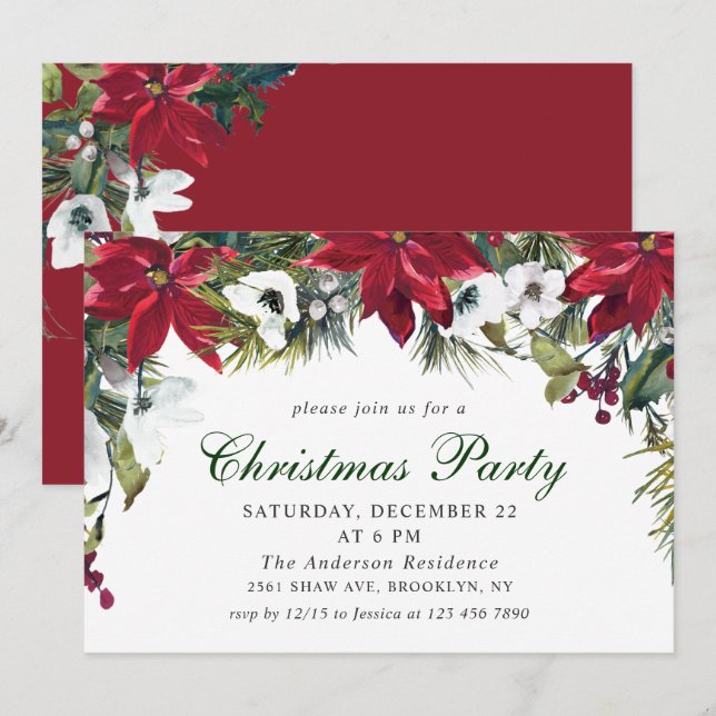 Invitación Fiesta festivo de Navidades de la época de la Navi (Anverso / Reverso)