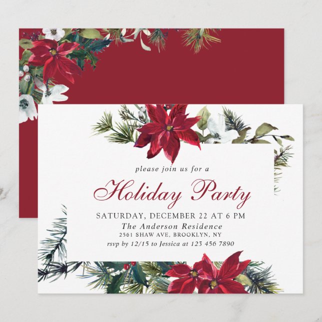 Invitación Fiesta festivo de Navidades de la época de la Navi (Anverso / Reverso)