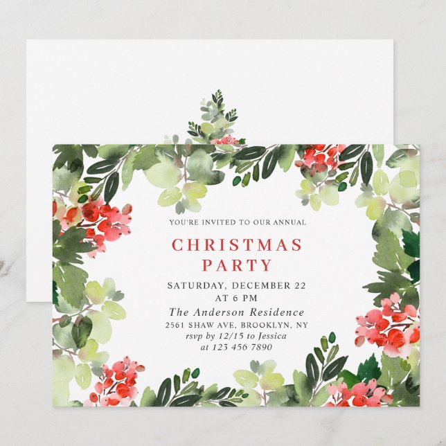 Invitación Fiesta festivo de Navidades de la época de la Navi (Anverso / Reverso)